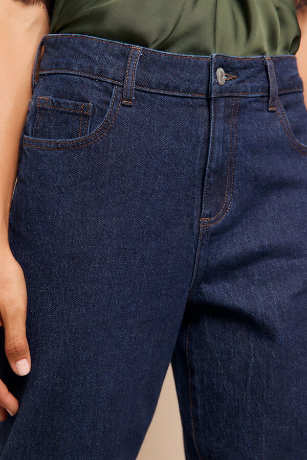 Slowlove Calça jeans enrolada Azul