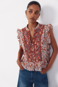 Cortefiel ruffle blouse