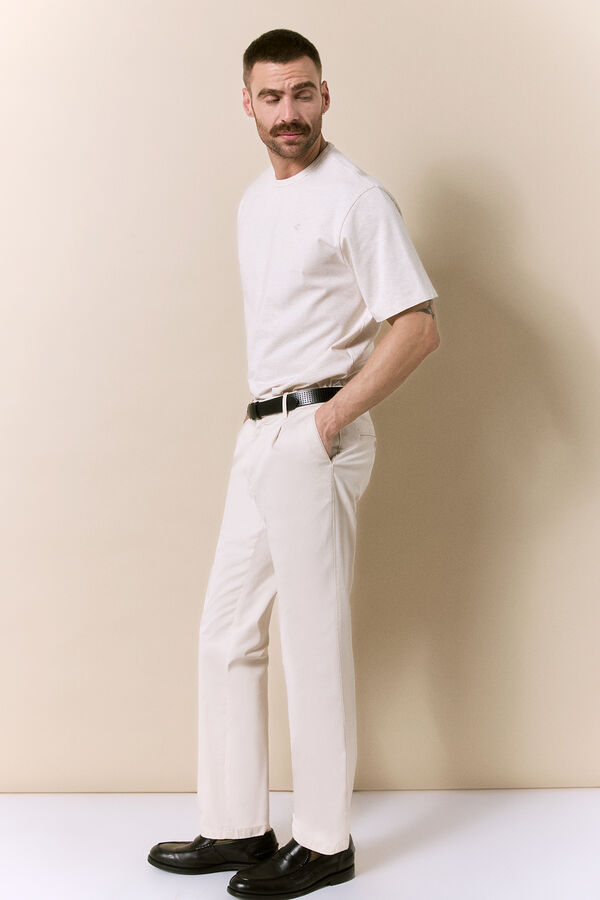 OOTO Washed short sleeve T-shirt Beige