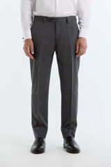 Cortefiel Grey split leather trousers Dark grey
