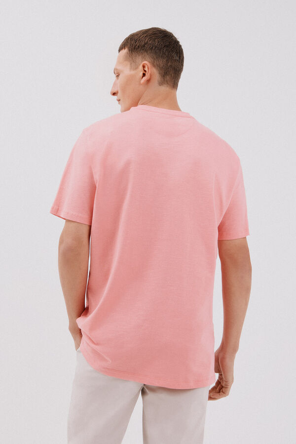 Cortefiel Plain slub t-shirt Coral