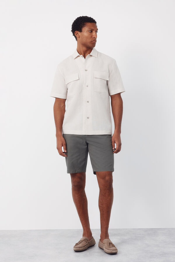 Cortefiel Bermuda chinos regular print Kaki