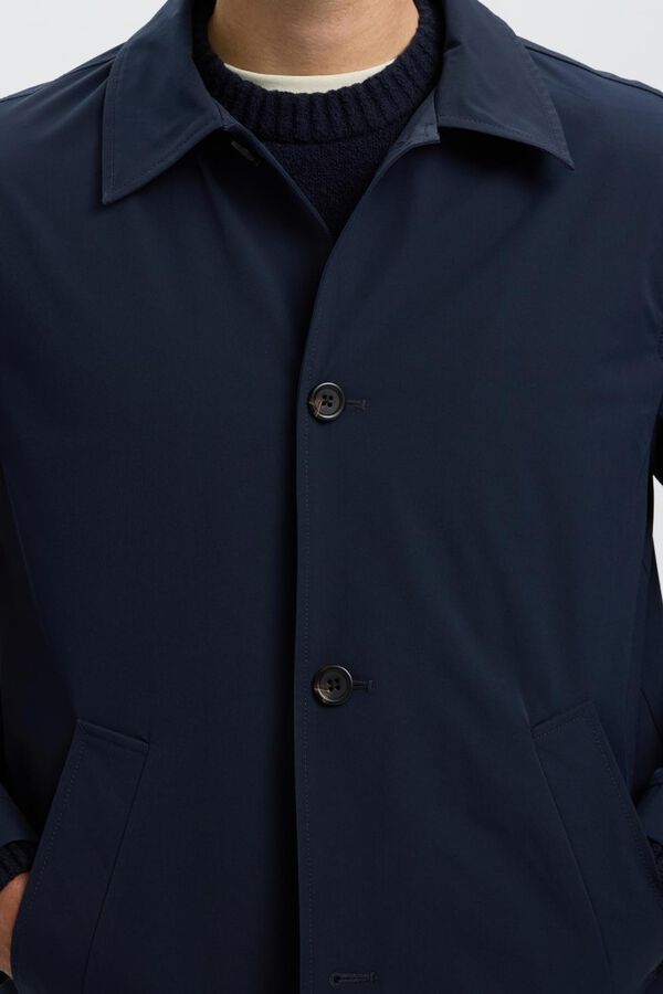 Selected Gabardina curta Azul