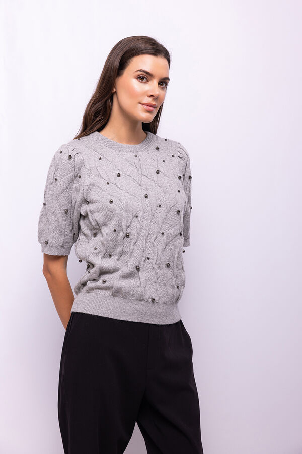 Object Camisola com oitos e pérolas Cinzento
