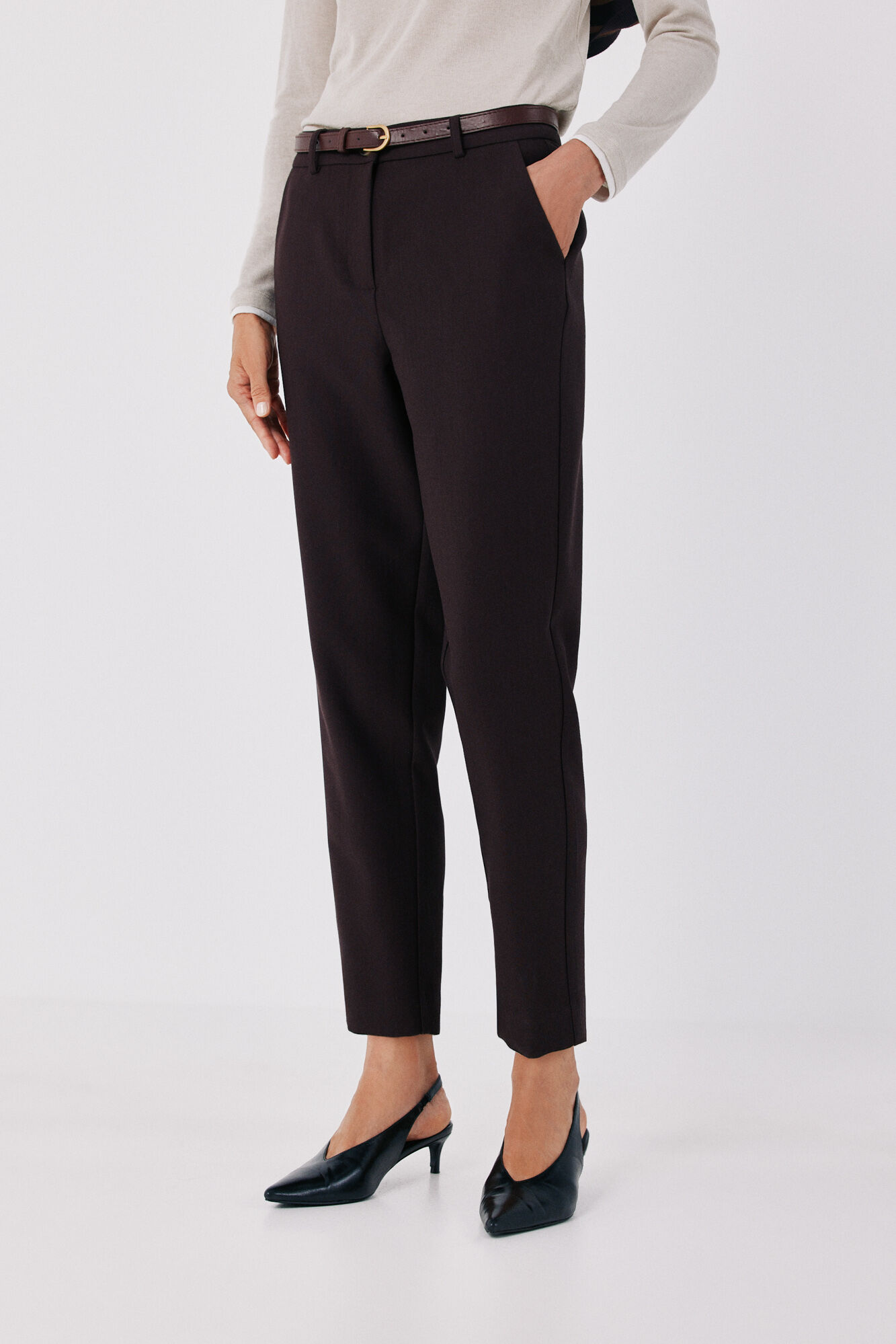 Cortefiel Women's tailored trousers with belt