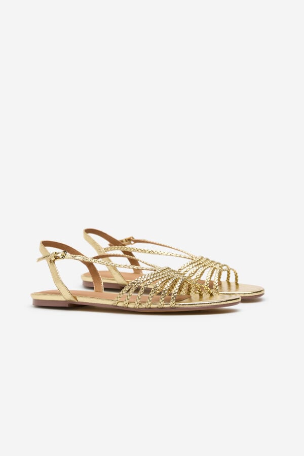 Cortefiel Braided straps sandal Yellow