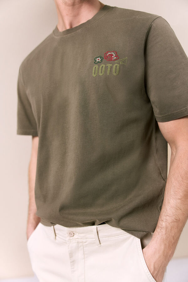 OOTO T-shirt gr&aacute;fica lavada Verde