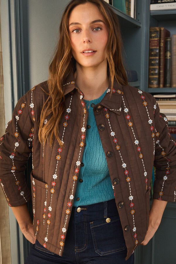 Pol&iacute;n Et Moi Floral jacket DIVINE Brown
