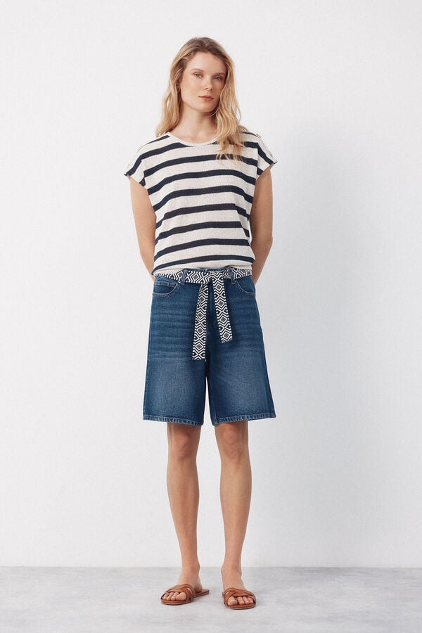 Cortefiel Denim Bermuda shorts Blue