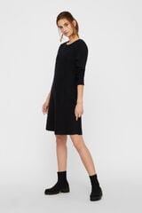 Cortefiel Jersey-knit dress with round neck Black