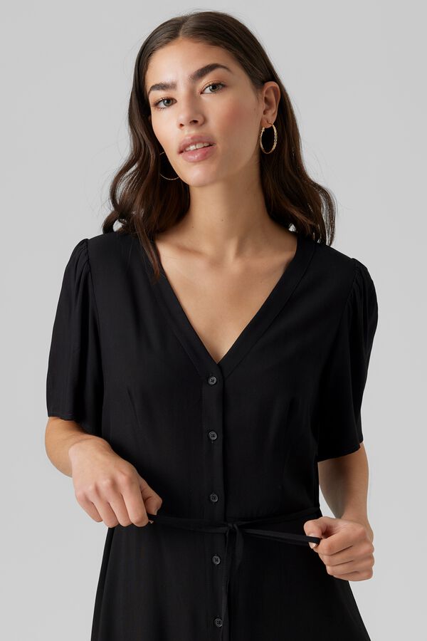 Vero Moda Vestido curto com bot&otilde;es Cinzento