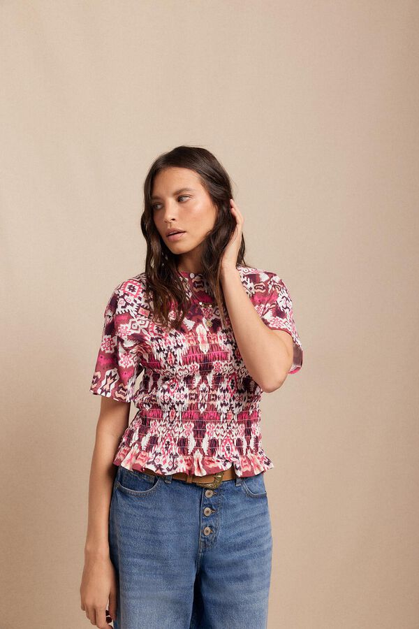 Slowlove Camiseta estampada em favo de mel Multicolorido