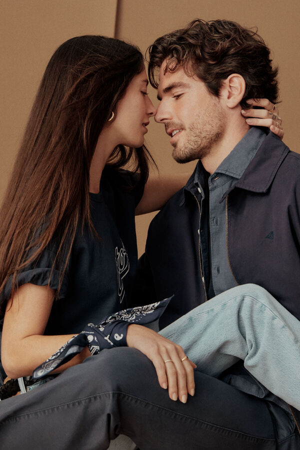 OOTO Pa&ntilde;uelo estampado Azul marino