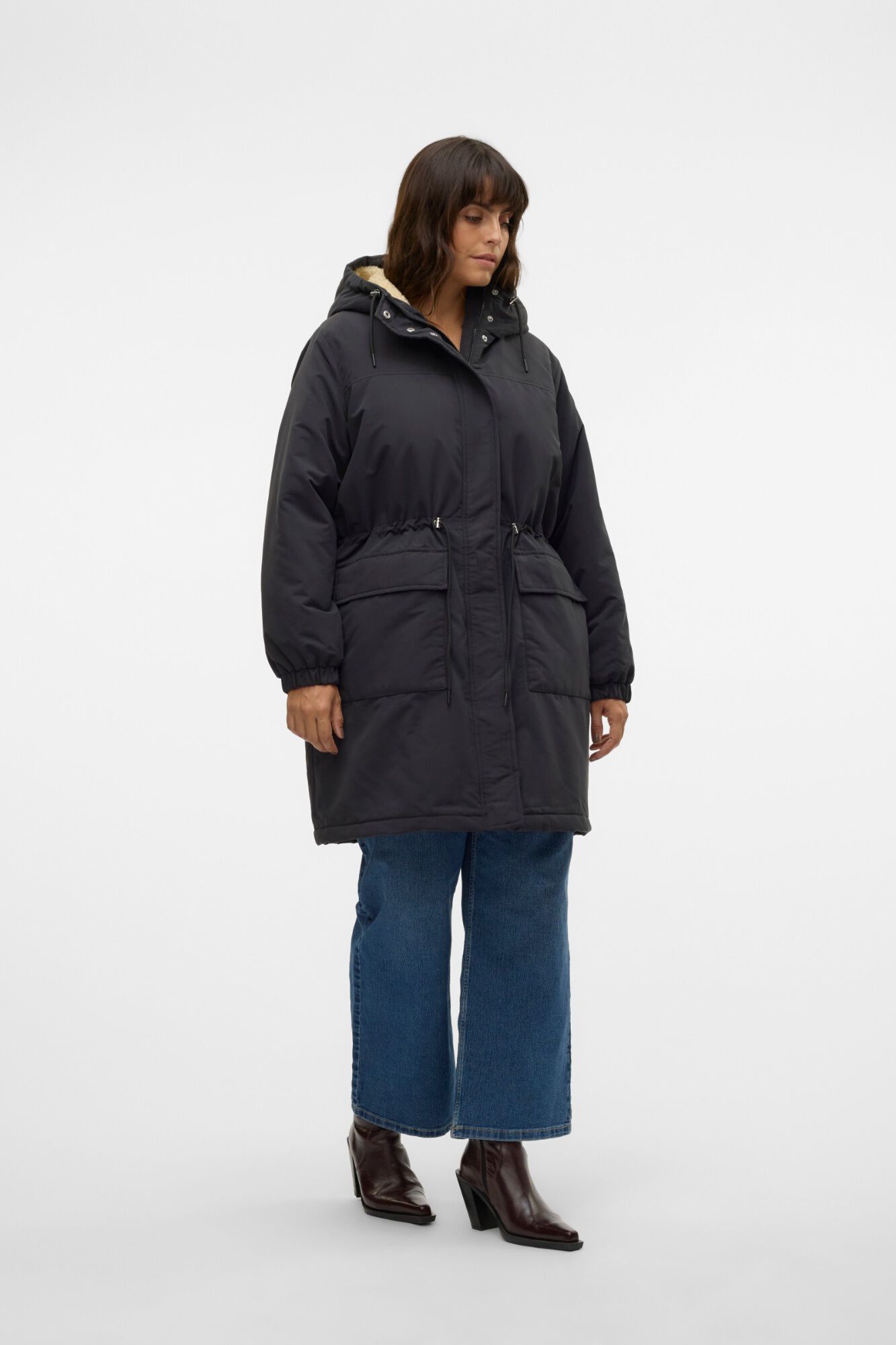 Vero Moda Curve Sobretudo com capuz ajust&aacute;vel
