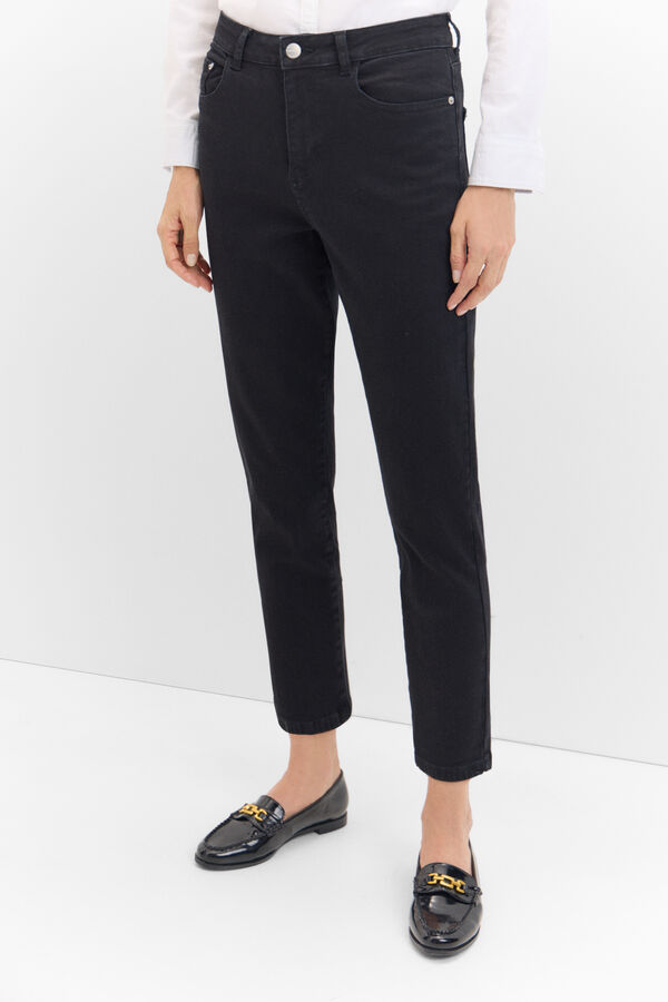 Cortefiel Pantalones vaqueros Mom Negro