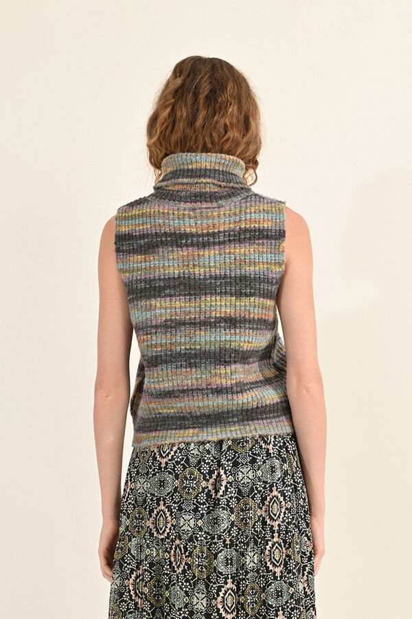 Molly Bracken Suéter feminino manga com riscas Multicolorido
