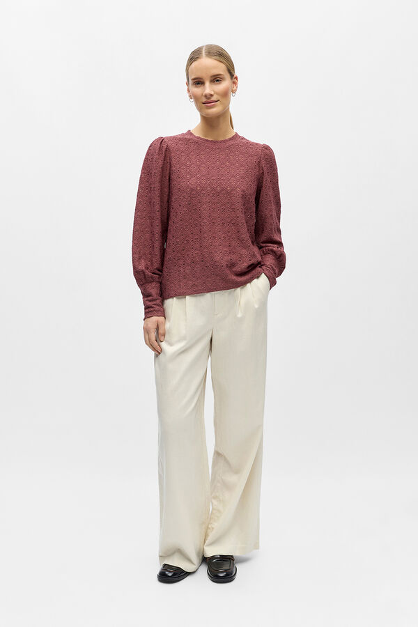 Object Top estrutura de manga comprida Subiu