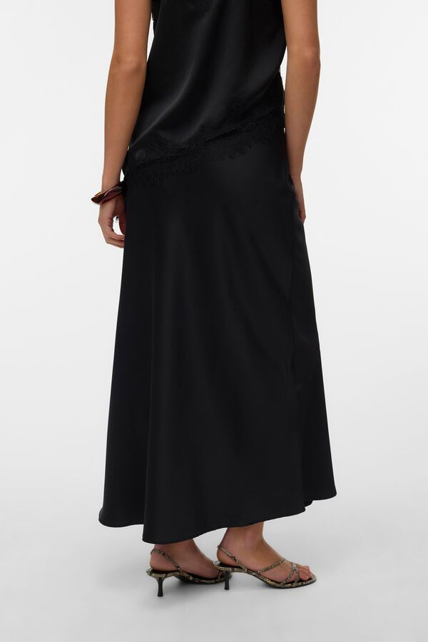 Vero Moda Saia comprida acetinada Preto