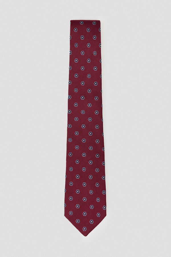 Cortefiel NATURAL silk tie Maroon