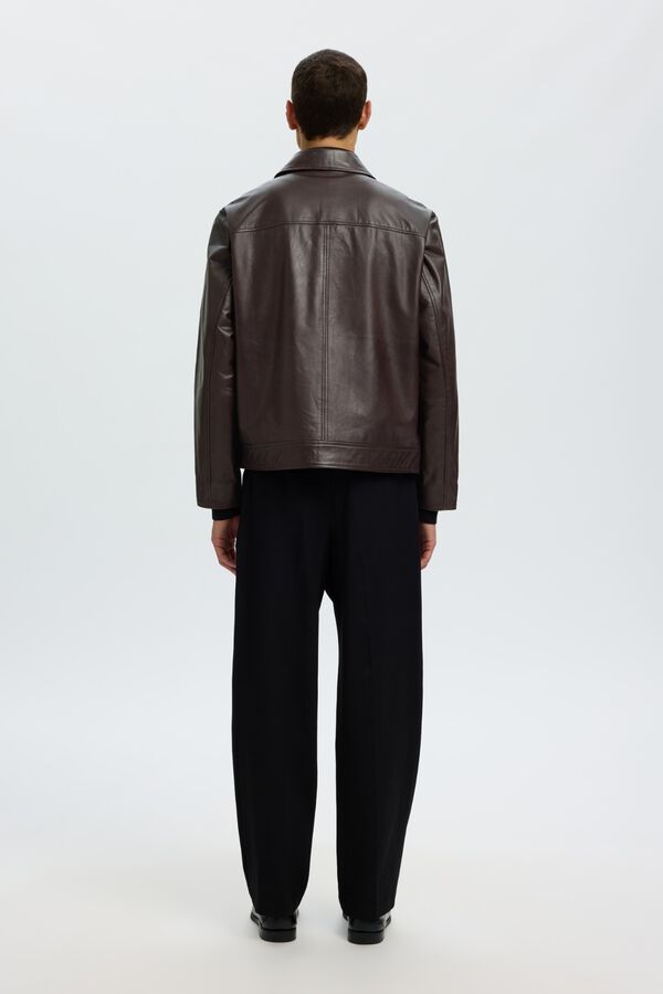 Selected 100% lamb leather jacket Camel