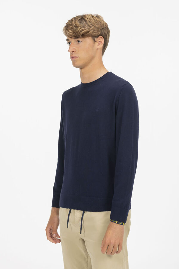 elPulpo Round neck jersey with logo mix  Navy