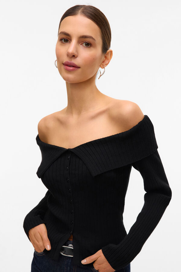 Vero Moda Top de malha ombro a ombro Preto