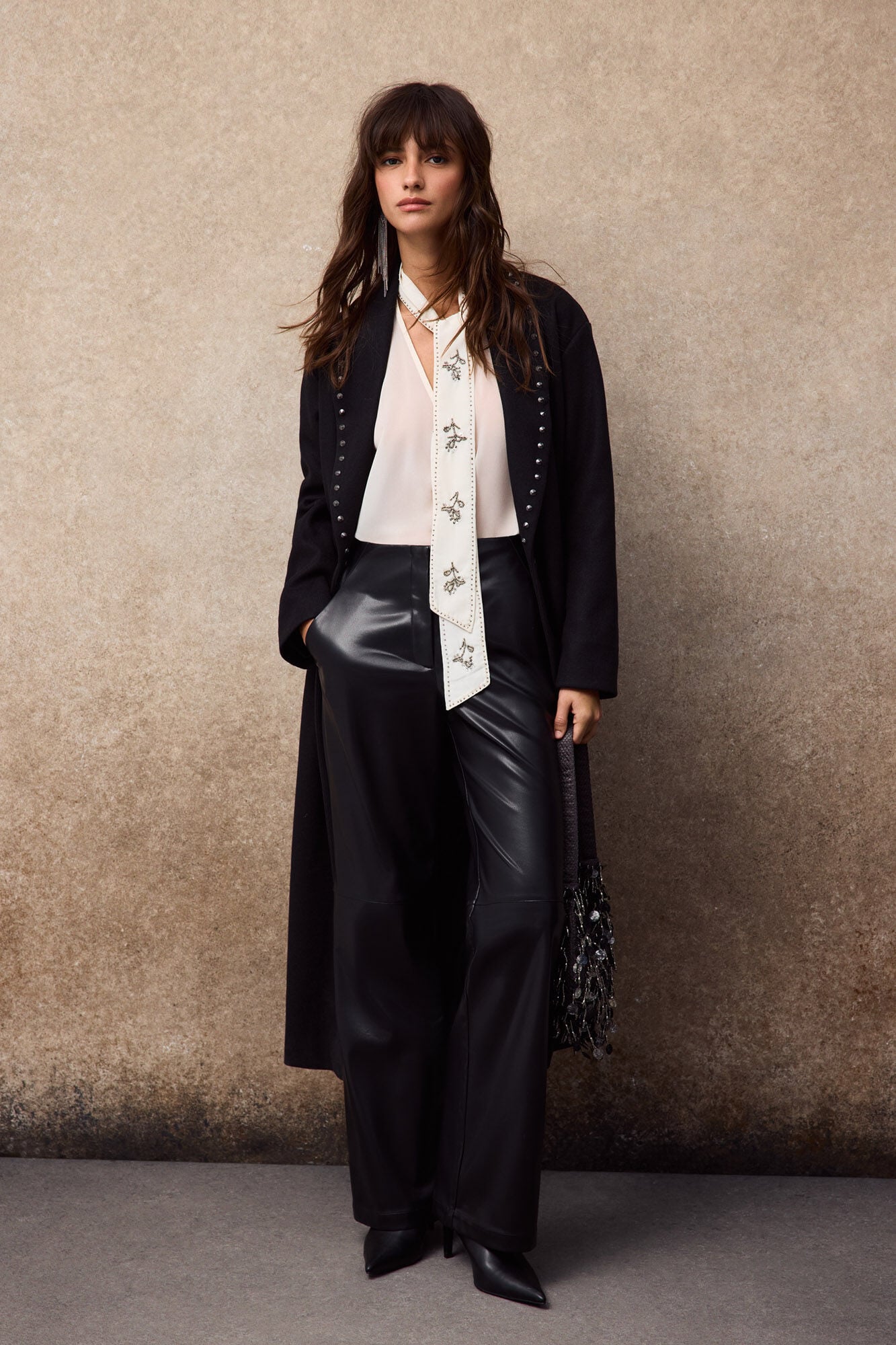 Slowlove Faux leather straight trousers