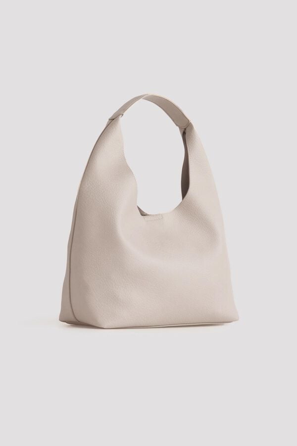 Cortefiel Mala hobo b&aacute;sica Ecru