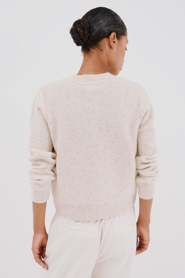 Cortefiel Short jacket with buttons Ivory
