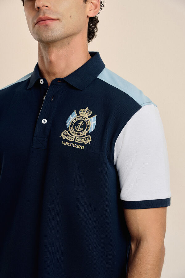 Valecuatro Camisa polo tricolor Azul