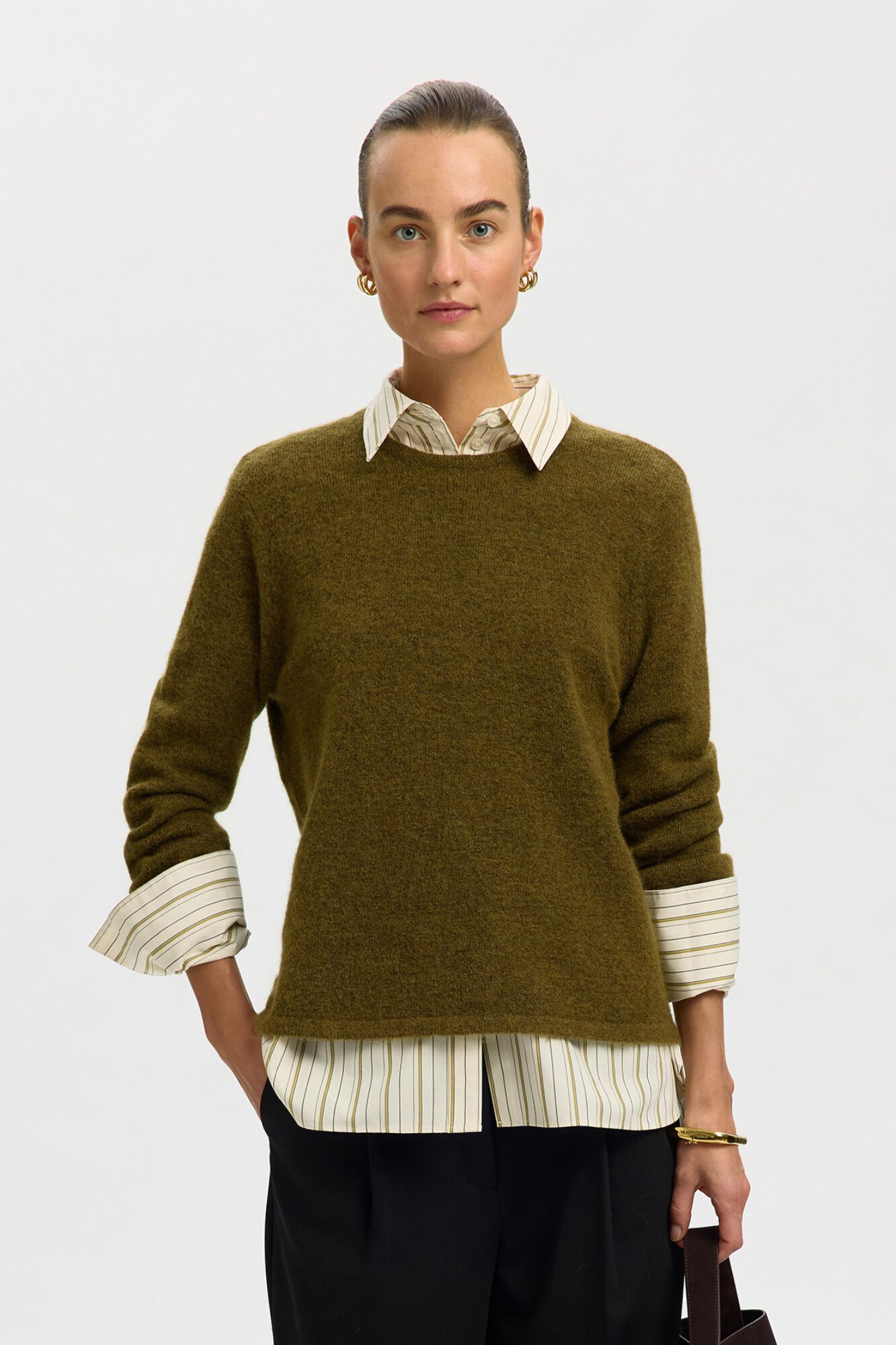 Selected Camisola com l&atilde; e alpaca