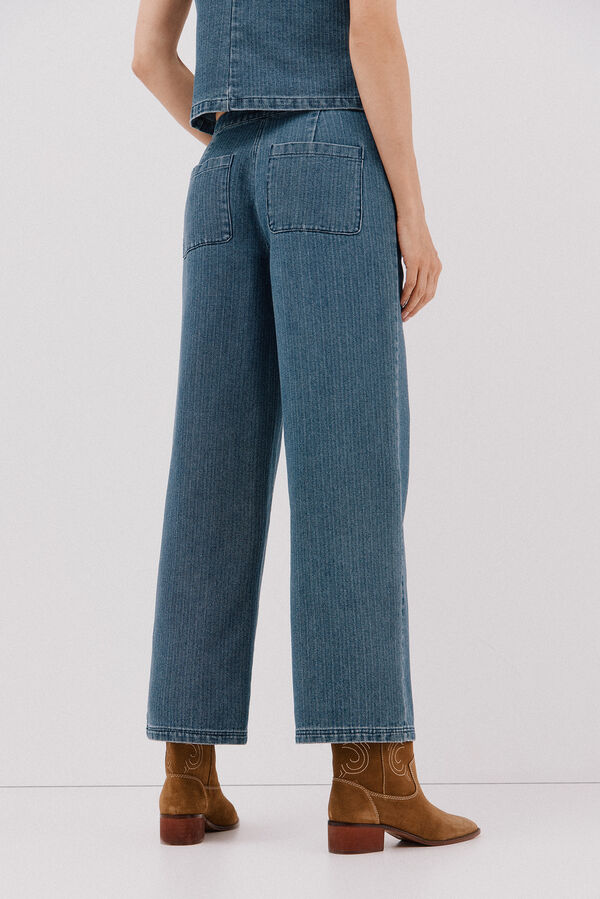 Cortefiel  textured marine trousers Blue