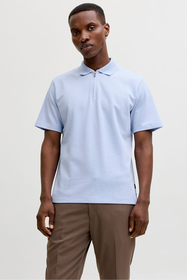 Jack & Jones Zip-neck polo shirt Blue