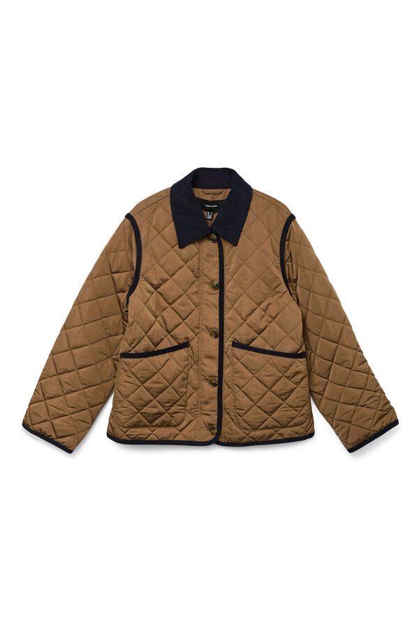 Vero Moda Casaco curta acolchoada com contraste Castanho