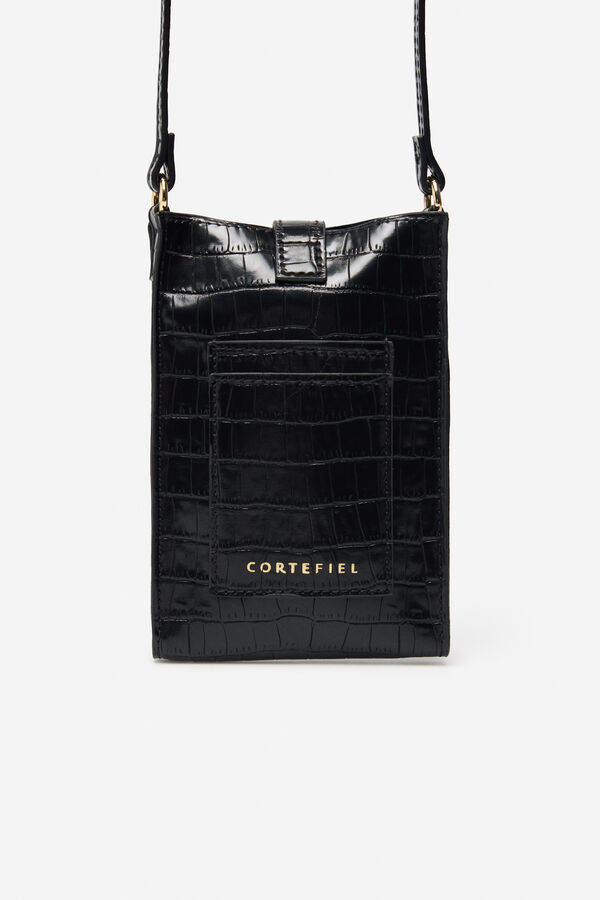 Cortefiel Buckled phone bag Black