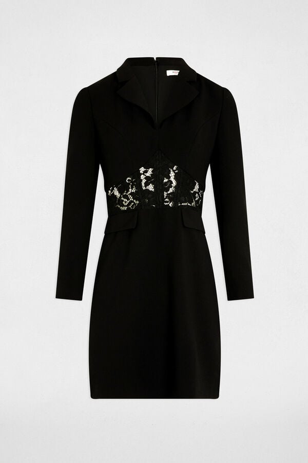 Morgan Vestido curto de renda justo Preto