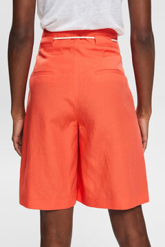 Cortefiel Single-colour Bermuda shorts Coral