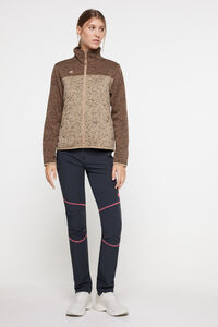 Cortefiel Jersey-knit fleece jacket Brown