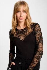 Morgan T-shirt cintada de renda