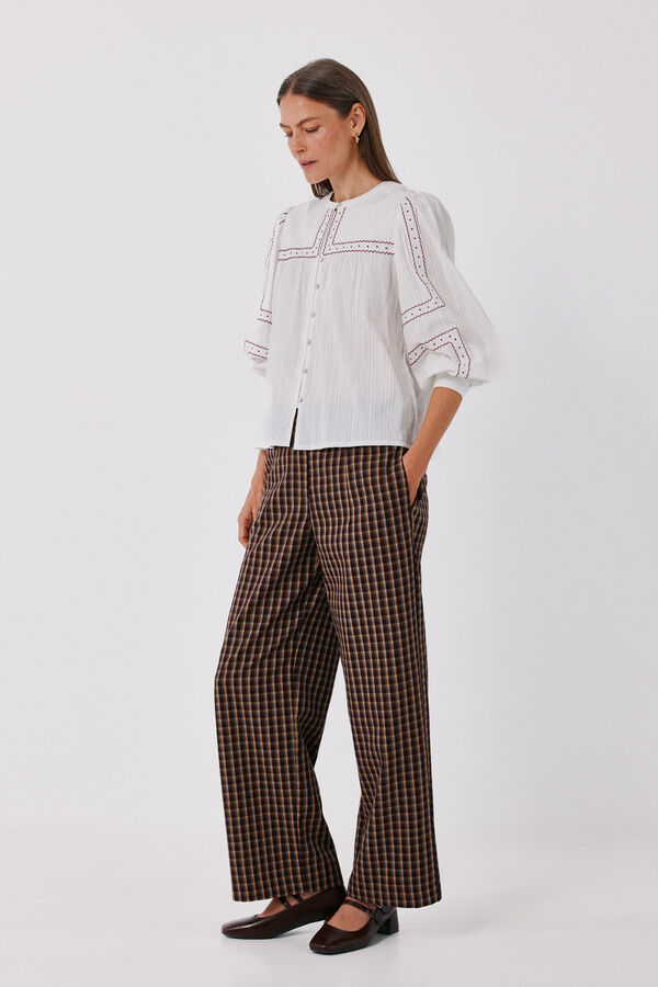 Cortefiel Embroidered blouse White