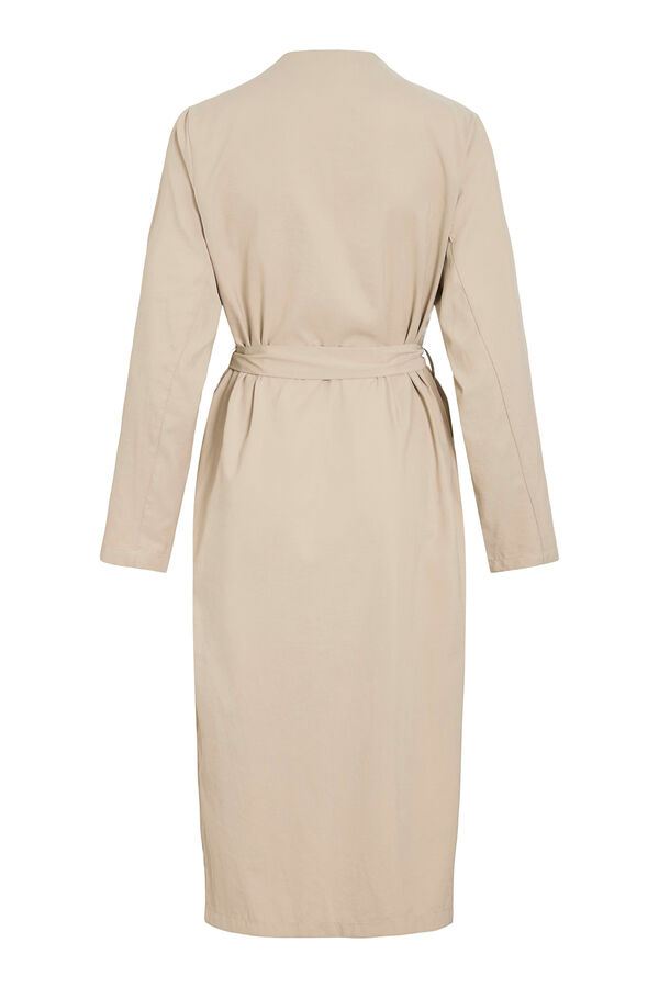 Vila Long knotted trench coat Cinzento