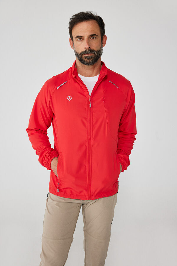 Cortefiel Lightweight, functional running and trekking jacket Red