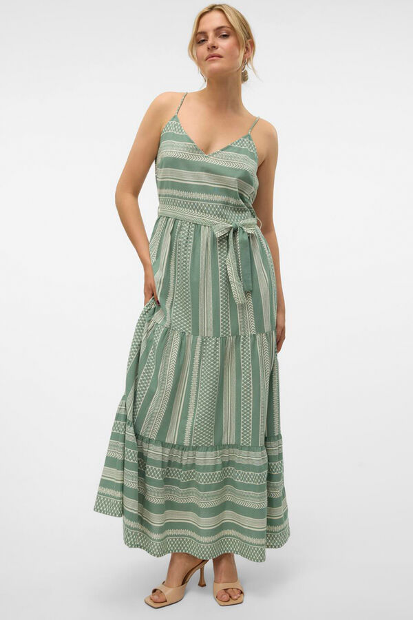 Cortefiel Strappy ankle length dress  Green