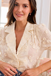 Cortefiel Naomi embroidered blouse Ivory
