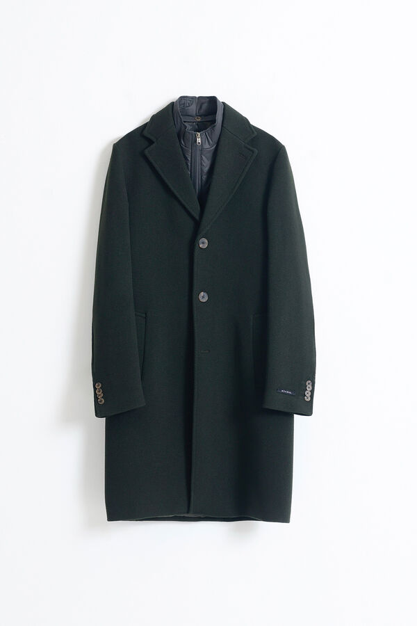 PuroEGO Sobretudo com gola removível Verde