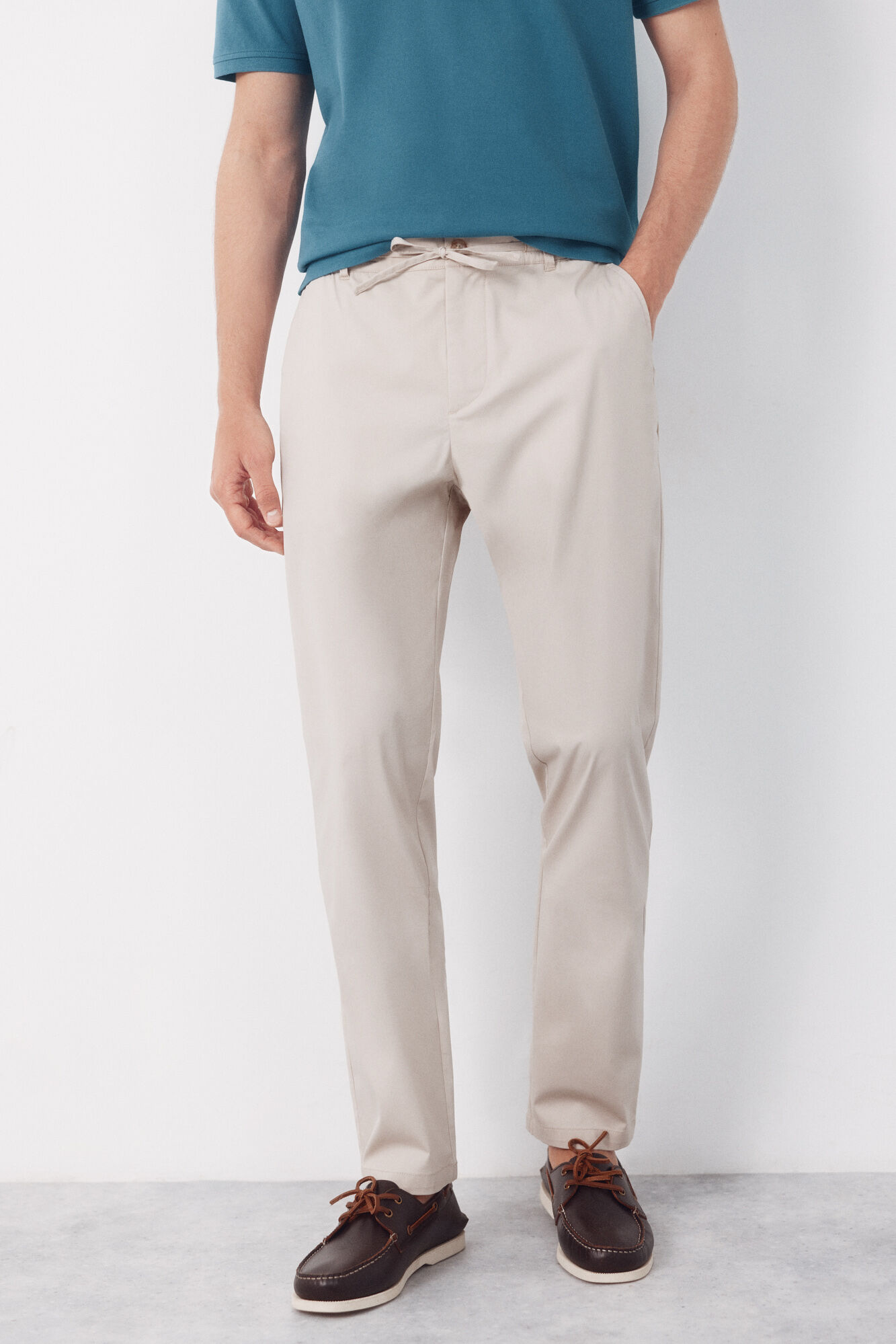 Cortefiel Technical chinos trousers with tapered laces