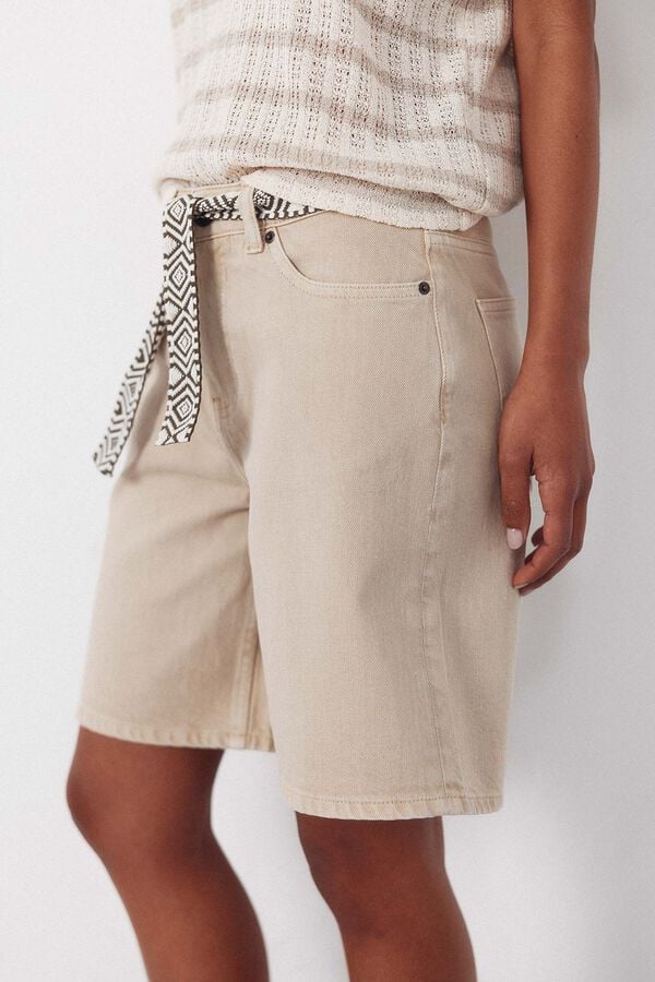 Cortefiel Denim Bermuda shorts Nude