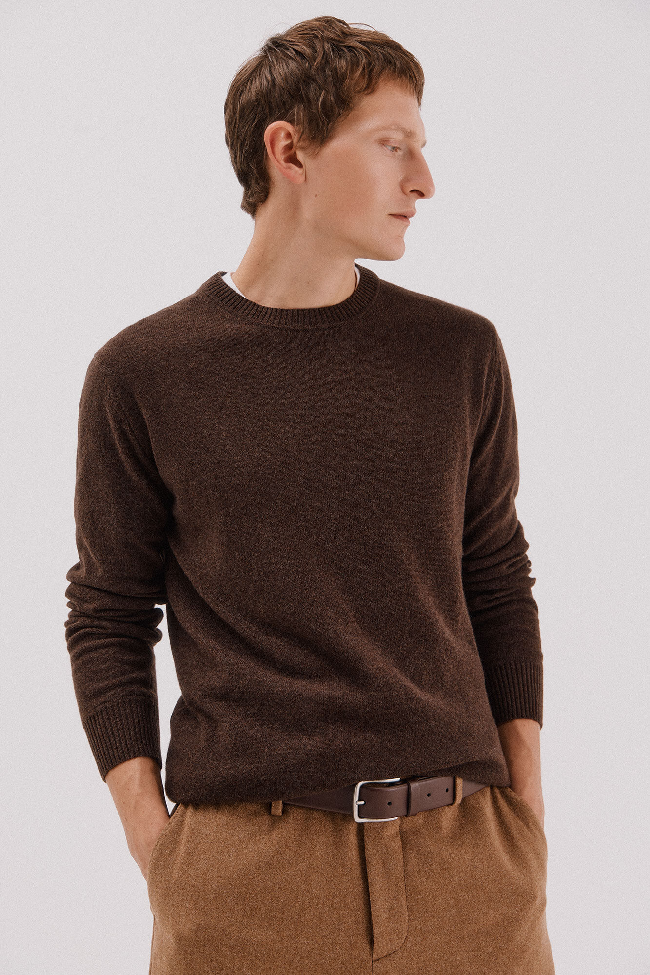 Cortefiel Camisola l&atilde; de carneiro gola redonda