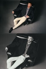 OOTO Sobretudo cruzado de lã Cinzento