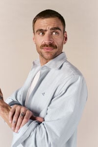 OOTO Camisa oxford raya candela manga larga